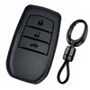 JVCV® Soft TPU Key Cover – Matte Black Pattern – Compatible with Toyota Fortuner, Camry, Hilux, Innova Crysta, Fortuner Legender, Innova HyCross & Land Cruiser – 3 Button Smart Key
