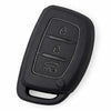 JVCV® Soft TPU Key Cover – Matte Black Pattern – Compatible with Hyundai Creta, i10, Grand i20, Elite i20, i20 Active, Verna 4S, Tucson, Elantra & Grand i10 Nios – 3 Button Smart Key