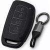JVCV® Soft TPU Key Cover – Matte Black Pattern – Compatible with Hyundai Alcazar, Creta, i20 (2021), Venue, Tucson, Elantra & i20 N Line (2021) – 4 Button Smart Key