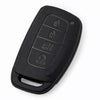 JVCV® Soft TPU Key Cover – Matte Black Pattern – Compatible with Hyundai Alcazar, Creta, i20 (2021), Venue, Tucson, Elantra & i20 N Line (2021) – 4 Button Smart Key