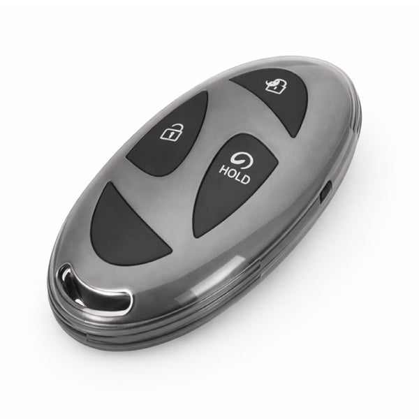 JVCV® Soft TPU Transparent Key Cover – Transparent Black – Compatible with Hyundai Venue 2026 Smart Key