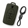JVCV® Soft TPU Key Cover with Premium Metal Keychain – Military Green Matte Finish – Compatible with VinFast VF6 & VF7 – 4 Button Smart Key