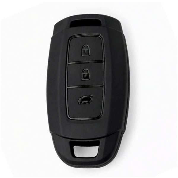 JVCV® Soft TPU Key Cover – Matte Black Pattern – Compatible with Hyundai Verna – 3 Button Smart Key