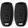 JVCV® Soft TPU Key Cover – Matte Black Pattern – Compatible with Hyundai Verna – 3 Button Smart Key