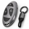 JVCV® Soft TPU Transparent Key Cover with Premium Metal Keychain – Transparent Black – Compatible with Hyundai Venue 2026 Smart Key
