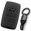 JVCV® Soft TPU Key Cover with Premium Metal Keychain – Matte Black Finish – Compatible with Land Rover Range Rover, Discovery & Defender Smart Key
