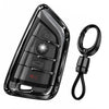 JVCV® Soft TPU Transparent Cover with keychain – BMW Blade Smart Key (Transparent Black)
