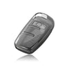JVCV® Soft TPU Transparent Cover Compatible with Audi A1 A3 A6 Q2 Q3 Q7 TT TTS R8 S3 S6 RS3 Folding Key (Transparent Black)