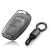 JVCV® Soft TPU Transparent Cover with keychain – Compatible with Audi Flip Keys