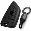 JVCV® Soft TPU Key Cover – Matte Black Pattern – Compatible with BMW X1, X3, X5, X6, 5 Series, 6 Series & 7 Series – 4 Button Blade Smart Key