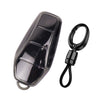 JVCV® Soft TPU Transparent Black Key Cover with Premium Metal Keychain – Compatible with BYD Atto 3, Seal, Sealion & eMax7 Smart Key