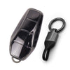 JVCV® Soft TPU Transparent Black Key Cover with Premium Metal Keychain – Compatible with BYD Atto 3, Seal, Sealion & eMax7 Smart Key