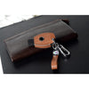 JVCV® Soft Handmade Lychee Pattern Leather Key Cover Compatible with Mercedes Benz 3 Button Smart Key