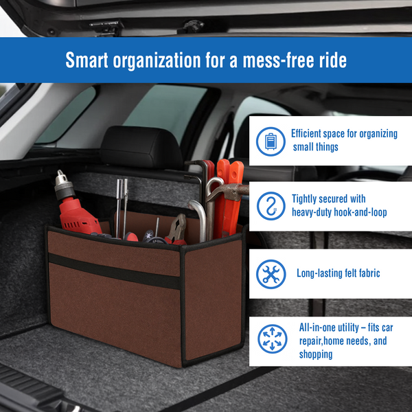 JVCV® Large Anti-Slip Car Trunk Organizer – Heavy-Duty Foldable Boot Storage for SUVs, Sedans & Trucks