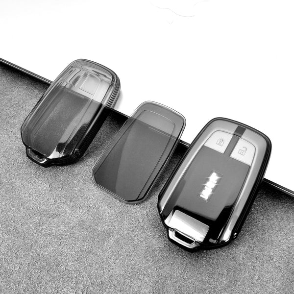 JVCV® Soft TPU Transparent Cover Compatible with Isuzu Smart Key (Transparent Black)