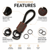 JVCV® Premium Braided Keychain with Leather Accent – Durable Car Key Holder Loop | Stylish Everyday Carry Keyring