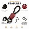 JVCV® Premium Braided Keychain with Leather Accent – Durable Car Key Holder Loop | Stylish Everyday Carry Keyring
