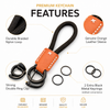 JVCV® Premium Braided Keychain with Leather Accent – Durable Car Key Holder Loop | Stylish Everyday Carry Keyring