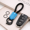 JVCV® Premium Braided Keychain with Leather Accent – Durable Car Key Holder Loop | Stylish Everyday Carry Keyring
