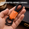 JVCV® Premium Braided Keychain with Leather Accent – Durable Car Key Holder Loop | Stylish Everyday Carry Keyring