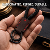 JVCV® Premium Braided Keychain with Leather Accent – Durable Car Key Holder Loop | Stylish Everyday Carry Keyring