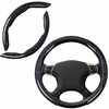 JVCV® 2 Pcs Universal Fit Checkered Pattern High Gloss Segmented Steering Wheel Cover – Hard Car Wheel Grip | Non-Slip Cover Protector | Interior Accessory