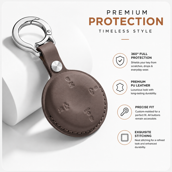 JVCV® Premium Leather Key Cover Compatible with Tata Harrier EV & Sierra EV Smart Key | Luxury Car Key Cover | 360° Scratch & Drop Protection