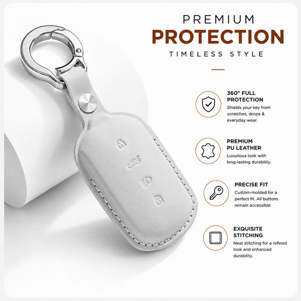 JVCV® Premium Leather Key Cover Compatible with Tata Sierra, Safari Petrol, Harrier Petrol, Curvv & Curvv EV Smart Key | Luxury Car Key Case | 360° Scratch & Drop Protection
