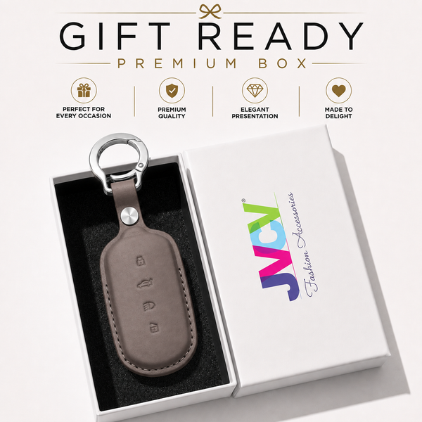 JVCV® Premium Leather Key Cover Compatible with Tata Sierra, Safari Petrol, Harrier Petrol, Curvv & Curvv EV Smart Key | Luxury Car Key Case | 360° Scratch & Drop Protection