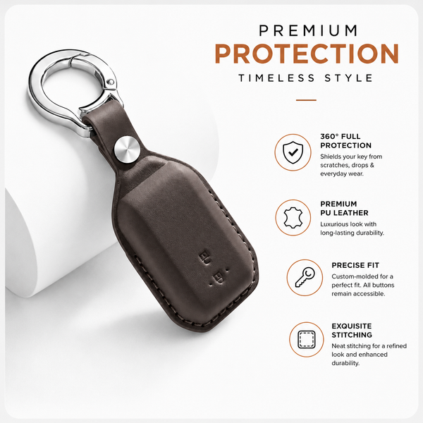 JVCV® Premium Leather Key Cover Compatible with Suzuki Jimny, Fronx, Grand Vitara, Victoris, Baleno, XL6, Swift, Ertiga, Dzire, Urban Cruiser, Glanza & Hyryder | 360° Scratch & Drop Protection