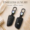 JVCV® Premium Metal & Leather Key Cover – Compatible with BMW X1, X3, X5, X6, 5 Series, 6 Series & 7 Series – 4 Button Blade Smart Key | Luxury Protective Key Case