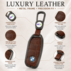 JVCV® Premium Metal & Leather Key Cover Compatible with BMW New 7 Series 740i, 760i, X1, X5, X7, XM, iX & i7 Smart Key | Luxury Protective Key Case