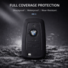 JVCV® Soft TPU Key Cover with Premium Metal Keychain – Matte Black Finish – Compatible with BMW X4, X3, 5 Series, 6 Series, 3 Series & 7 Series 4 Button Smart Key