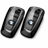 JVCV® Soft TPU Transparent Key Cover – Transparent Black Finish – Compatible with BMW X4, X3, 5 Series, 6 Series, 3 Series & 7 Series 4 Button Smart Key