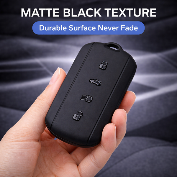 JVCV® Soft TPU Key Cover - Matte Black Pattern – Compatible with Tata Sierra, Safari Petrol, Harrier Petrol, Curvv & Curvv EV Smart Key | Scratch-Resistant Protective Case