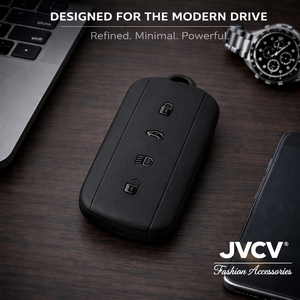 JVCV® Soft TPU Key Cover - Matte Black Pattern – Compatible with Tata Sierra, Safari Petrol, Harrier Petrol, Curvv & Curvv EV Smart Key | Scratch-Resistant Protective Case