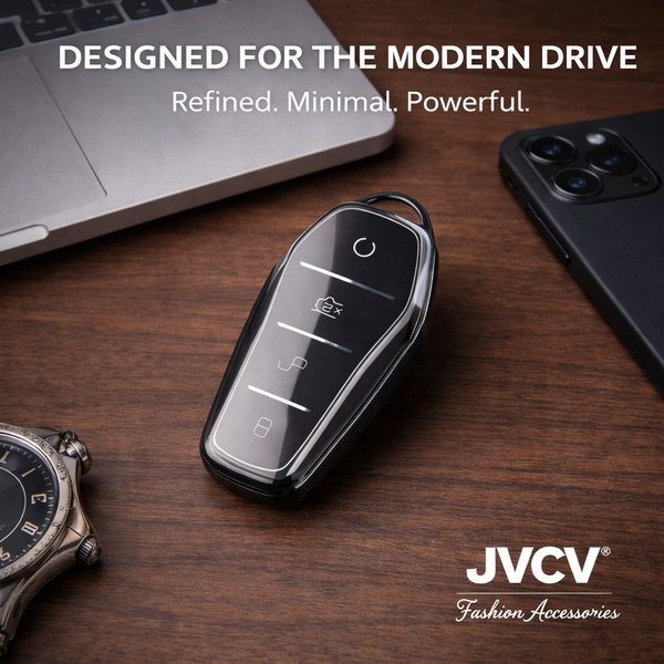 JVCV® Soft TPU Transparent Black Key Cover – Compatible with BYD Atto 3, Seal, Sealion & eMax7 Smart Key
