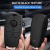 JVCV® Soft TPU Key Cover with Premium Metal Keychain – Matte Black Pattern – Compatible with Benz E Series Smart Key