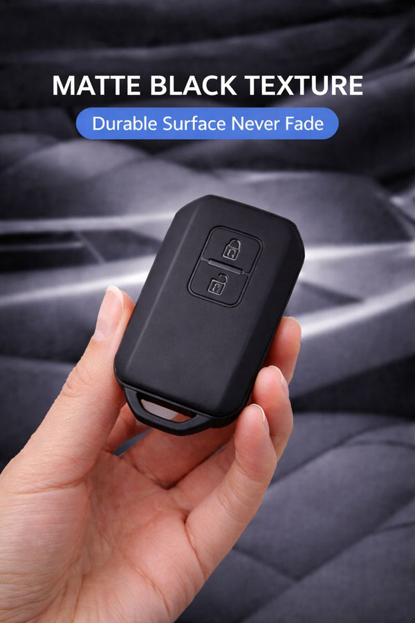 JVCV® Soft TPU Key Cover Combo (Matte Black + Transparent Black) – Compatible with Suzuki Grand Vitara, Victoris, Baleno, XL6, Swift, Ertiga, Dzire & Fronx – 2 Button Smart Key