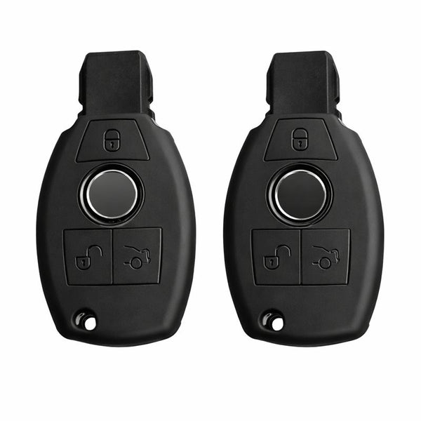 JVCV® Soft TPU Key Cover – Matte Black Pattern – Compatible with Mercedes-Benz C, E, M, S, CLS, CLK, GLK, GLC & G-Class – 3 Button Smart Key