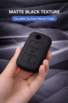 JVCV® Soft TPU Key Cover Combo (Matte Black + Transparent Black) – Compatible with Volkswagen Polo, Vento, Jetta, Ameo, Passat & Skoda Rapid, Laura, Superb, Octavia, Fabia, Yeti – Folding Key