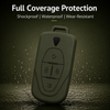 JVCV® Soft TPU Key Cover with Premium Metal Keychain – Military Green Matte Finish – Compatible with VinFast VF6 & VF7 – 4 Button Smart Key