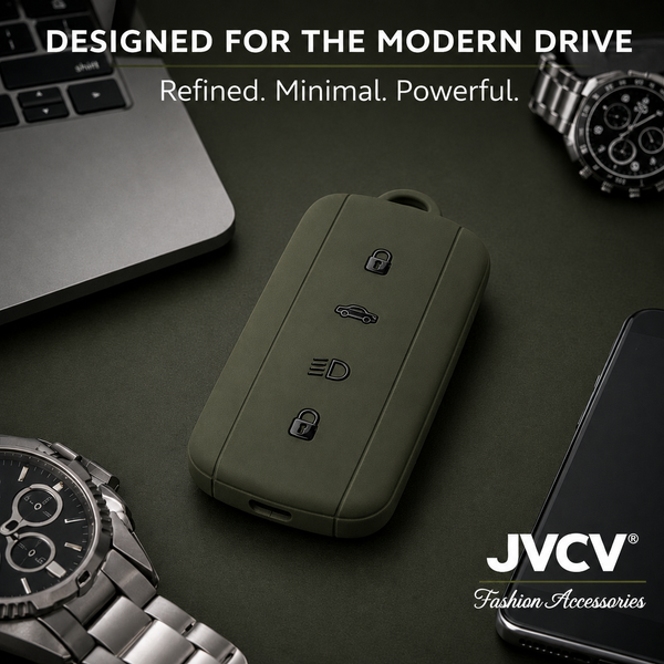 JVCV® Soft TPU Key Cover – Military Green Matte Finish – Compatible with Tata Sierra, Safari Petrol, Harrier Petrol, Curvv & Curvv EV Smart Key | Scratch-Resistant Protective Case