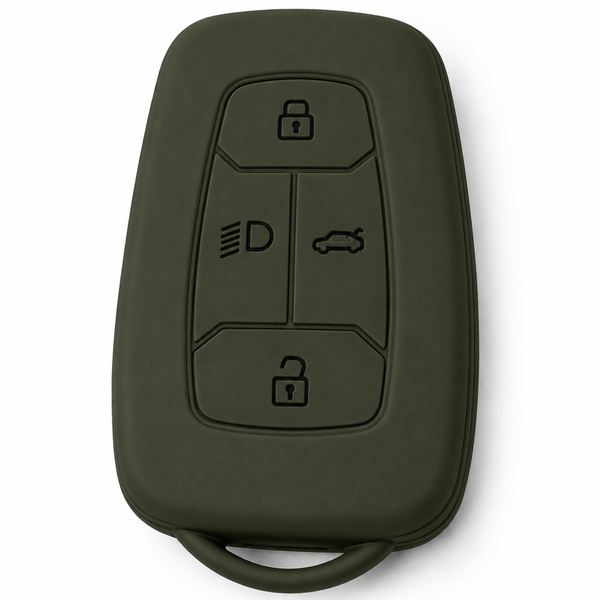 JVCV® Soft TPU Key Cover – Military Green Matte Finish – Compatible with Tata Nexon EV, Harrier, Tiago EV, Altroz, Tigor, Safari & Punch – 4 Button Smart Key