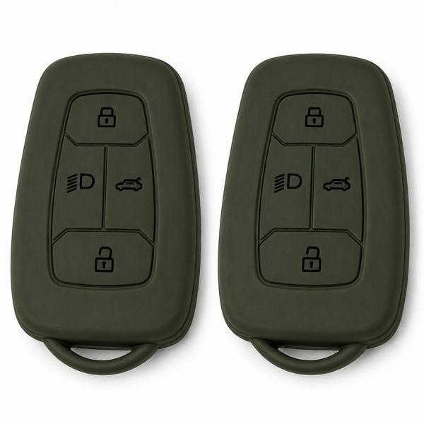 JVCV® Soft TPU Key Cover – Military Green Matte Finish – Compatible with Tata Nexon EV, Harrier, Tiago EV, Altroz, Tigor, Safari & Punch – 4 Button Smart Key
