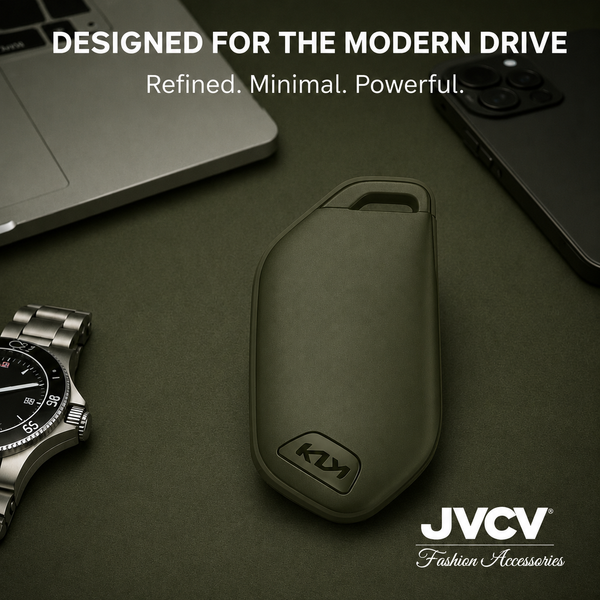 JVCV® Soft TPU Key Cover – Military Green Matte Finish – Compatible with Kia Seltos 2026, Syros, EV6 & EV9 – 4 Button Smart Key