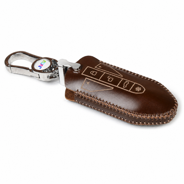JVCV® Handmade Leather Key Cover – Premium Protective Case – Compatible with Mahindra XEV 7XO, BE6, XEV 9E, XEV 9S & BE 6 Formula E Edition (FE) – 6 Button Smart Key