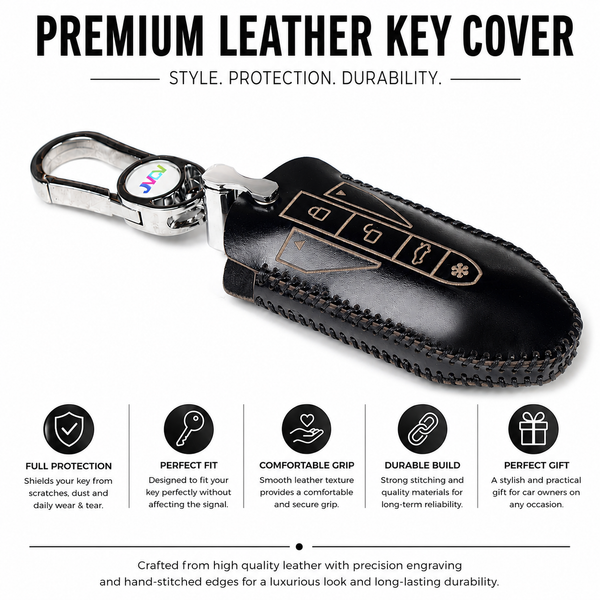 JVCV® Handmade Leather Key Cover – Premium Protective Case – Compatible with Mahindra XEV 7XO, BE6, XEV 9E, XEV 9S & BE 6 Formula E Edition (FE) – 6 Button Smart Key
