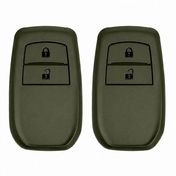 JVCV® Soft TPU Key Cover – Military Green Matte Finish – Compatible with Toyota Fortuner, Hilux, Innova Crysta, Fortuner Legender, Innova HyCross & Land Cruiser – 2 Button Smart Key