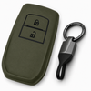 JVCV® Soft TPU Key Cover with Premium Metal Keychain – Military Green Matte Finish – Compatible with Toyota Fortuner, Hilux, Innova Crysta, Fortuner Legender, Innova HyCross & Land Cruiser – 2 Button Smart Key
